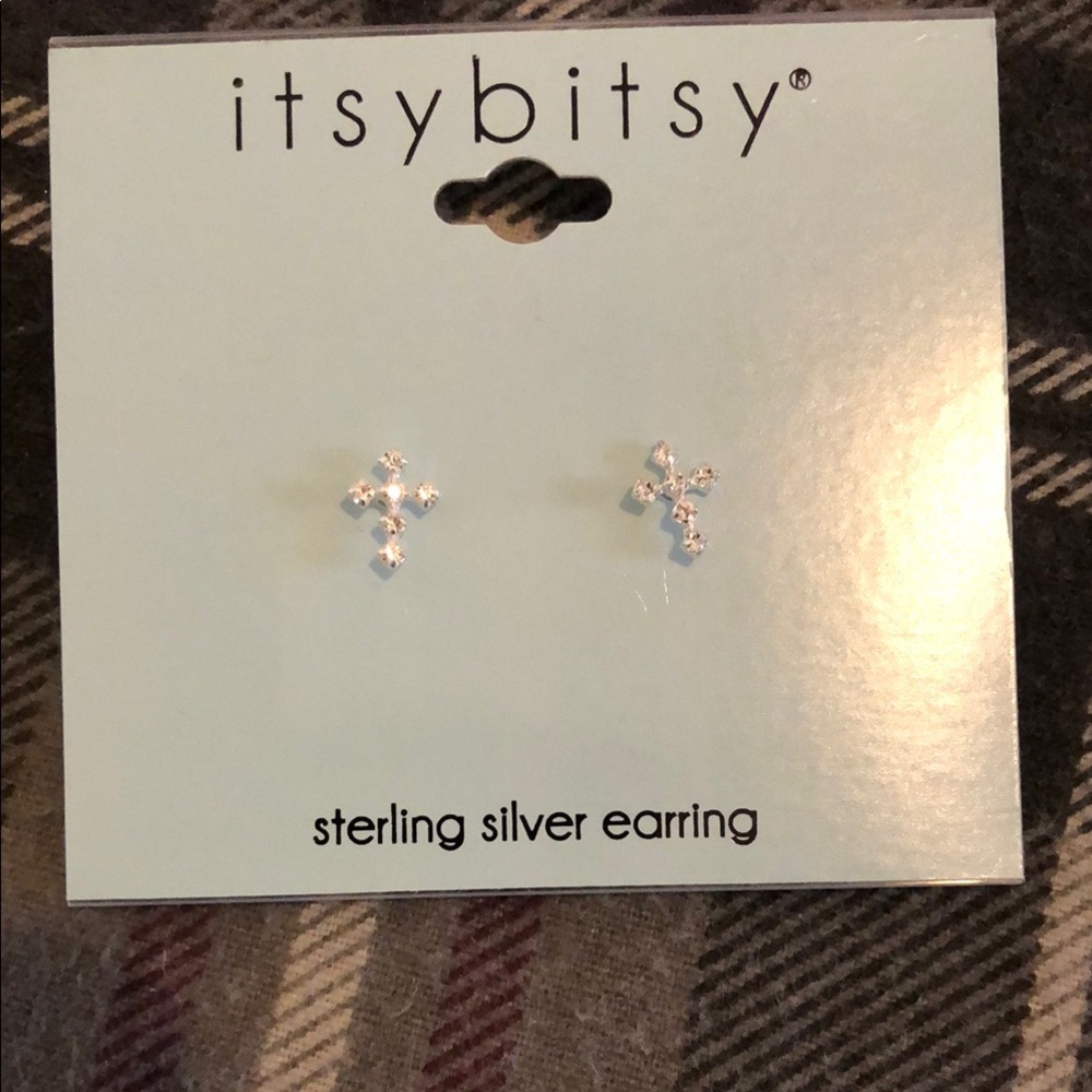 Silver Cross Earrings